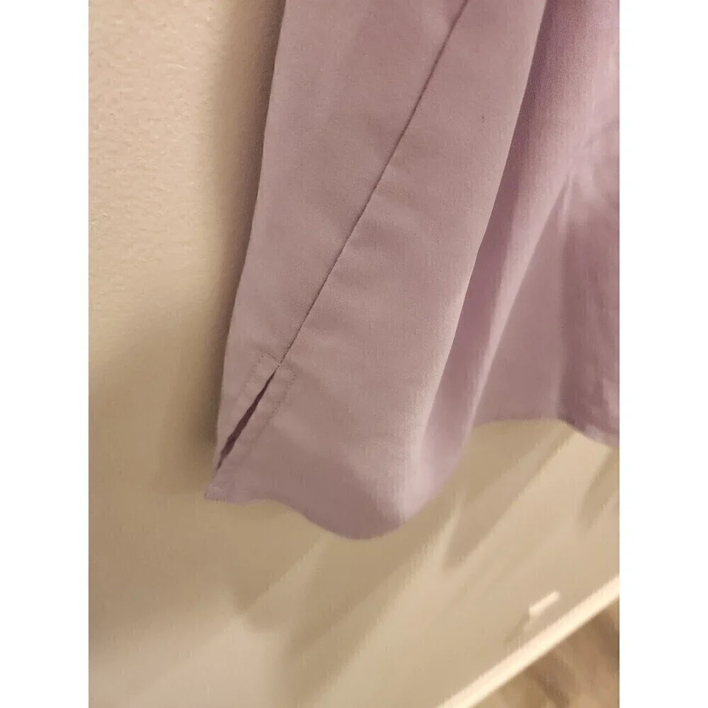 Eloquii Lavender Blouse Long Sleeve Mixed Media Lightweight Side Slits Euc - Picture 4 of 8